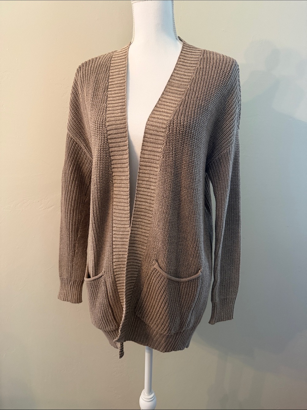 Ana Women's Taupe Cardigan XS Sweater